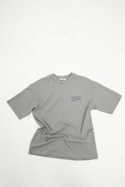 Оверсайз футболка Slogan T-shirt сірого кольору TSRTG04-G фото