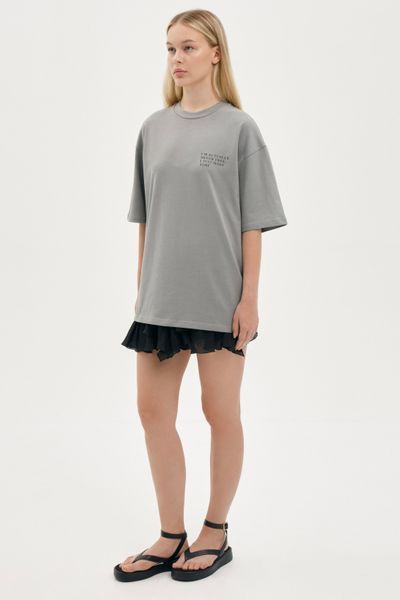 Оверсайз футболка Slogan T-shirt сірого кольору TSRTG04-G фото
