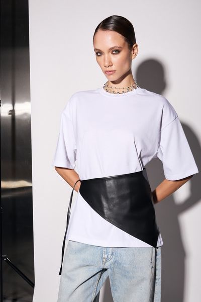 Хустина Leather Triangle у чорному HDSCRFBL05  фото